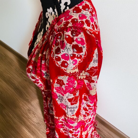 Sophie Max Floral Flowy Handkerchief Hem Maxi Dress Small - Picture 7 of 16